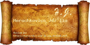 Herschkovics Júlia névjegykártya